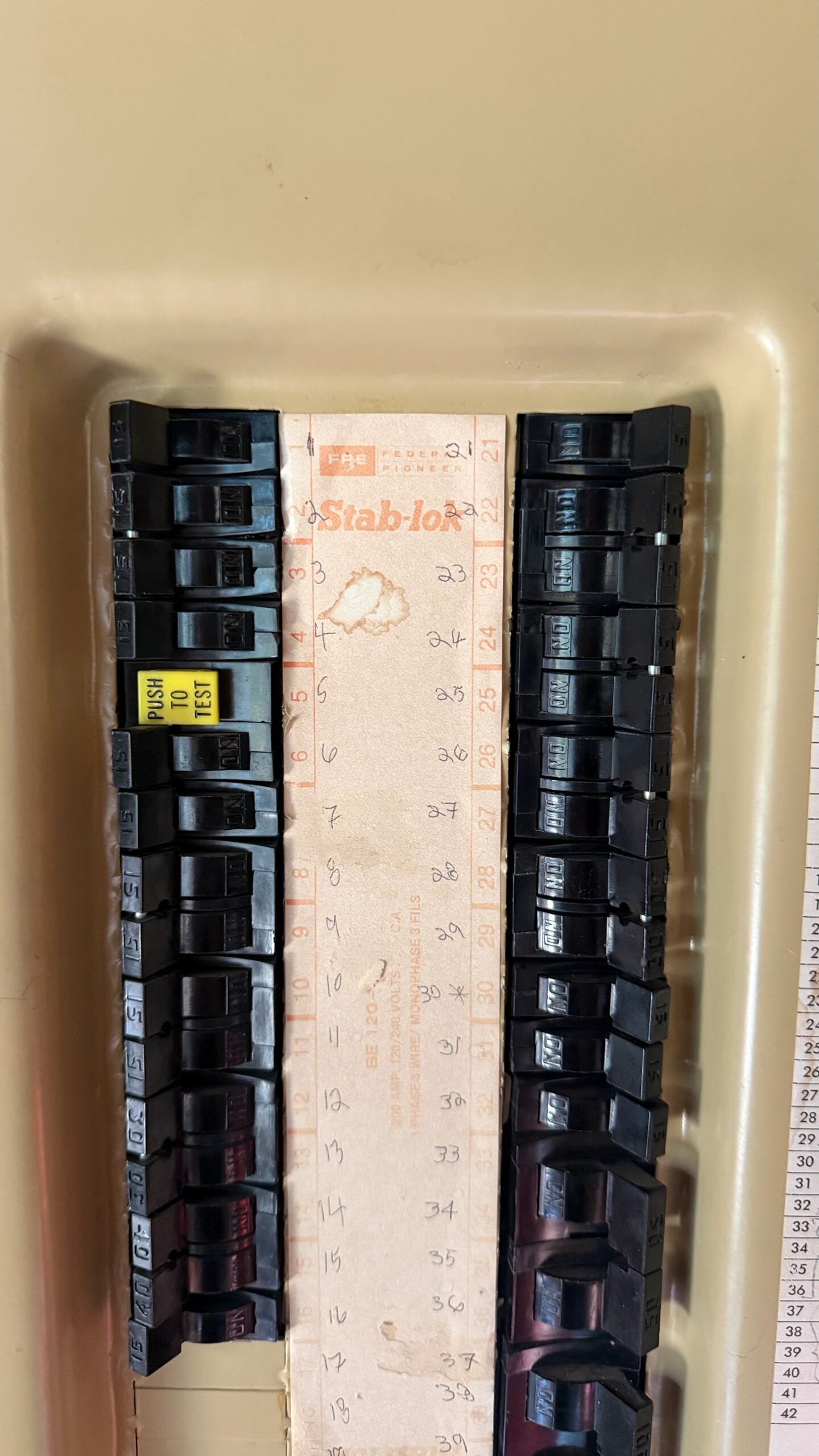 Federal Pioneer Stab-Lok electrical panel found during a home inspection in Victoria BC